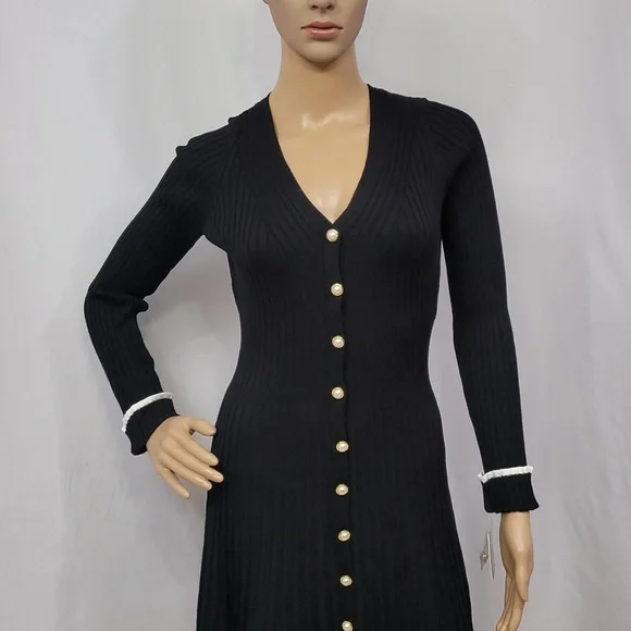 Taylor Fit And Flare Colorblock Mini Sweater Dress - Picture 8 of 17